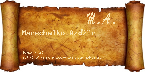 Marschalko Azár névjegykártya